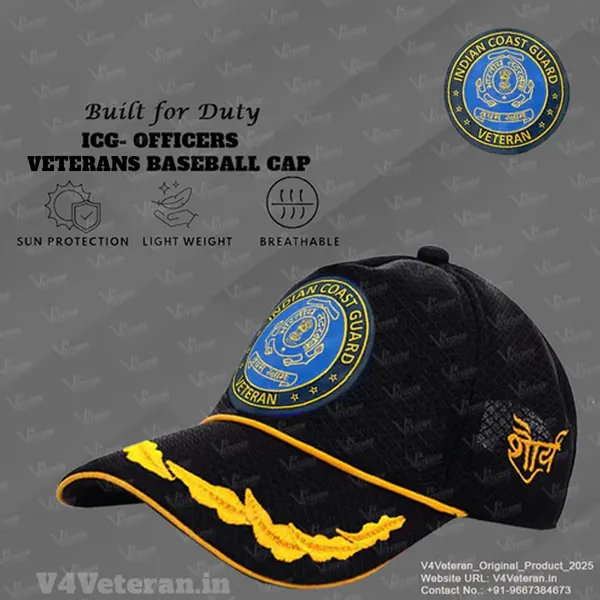 Indian_Coast_Guard_Officers'_(Black)_Veterans_Baseball_Cap