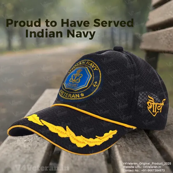 Indian_Navy_Officers'_(Black)_Veterans_Baseball_Cap