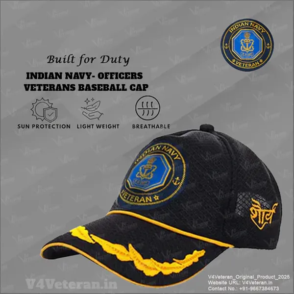 Indian_Navy_Officers'_(Black)_Veterans_Baseball_Cap