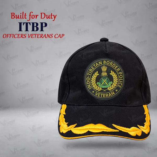 ITBP_Officers_Veterans_Cap_(Fabric:_Cotton,_Color:_Black)