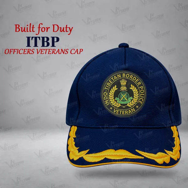 ITBP_Officers_Veterans_Cap_(Fabric:_Premium_Autumn,_Color:_Blue)