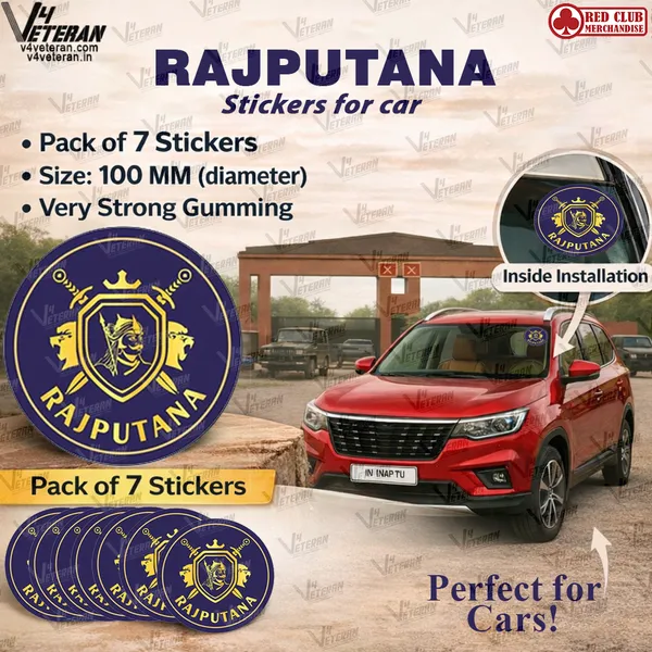 RAJPUTANA_Windshield_Front_Gumming_Vinyl_Stickers/Decals_for_Inside_Pasting_(Pack_of_7)