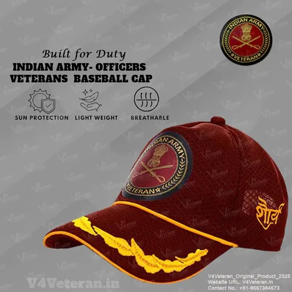Indian_Army_Officers'_(Maroon)_Veterans_Baseball_Cap