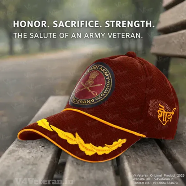 Indian_Army_Officers'_(Maroon)_Veterans_Baseball_Cap