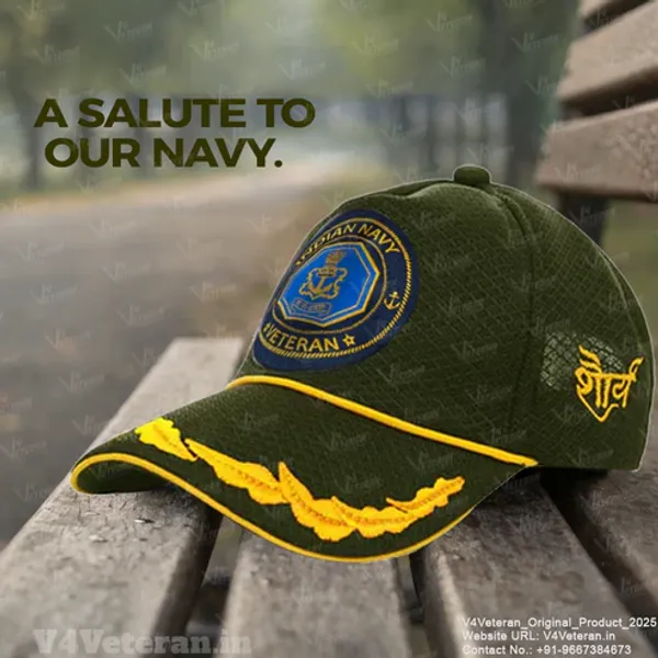 Indian_Navy_Officers'_(Olive_Green)_Veterans_Baseball_Cap