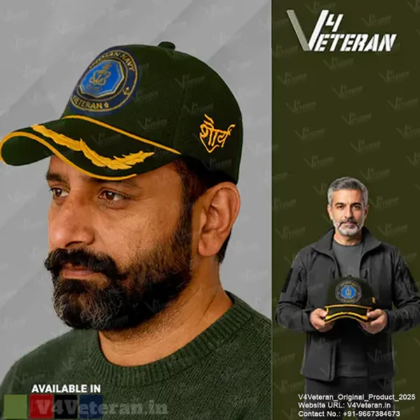 Indian_Navy_Officers'_(Olive_Green)_Veterans_Baseball_Cap