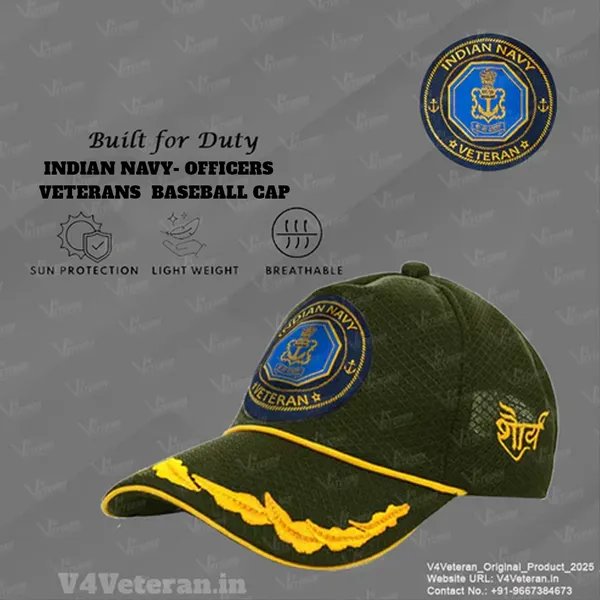 Indian_Navy_Officers'_(Olive_Green)_Veterans_Baseball_Cap