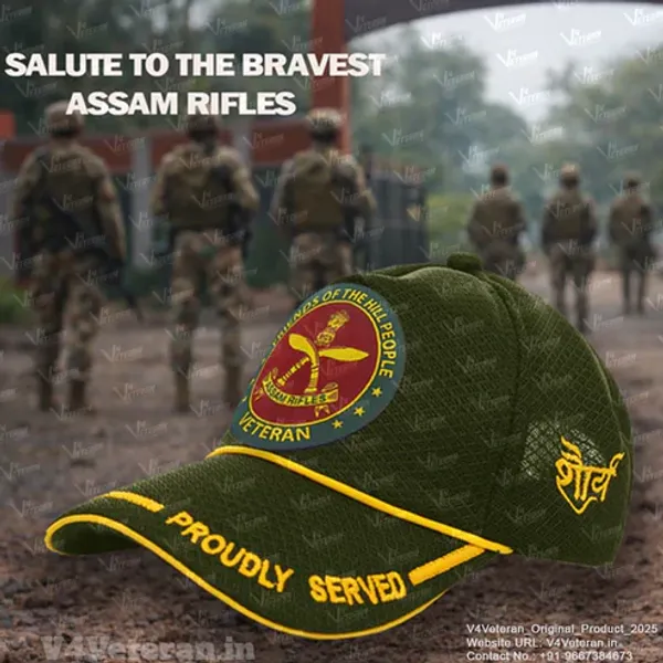 Assam_Rifles-Proudly_Served_(Olive_Green)_Veterans_Baseball_Cap