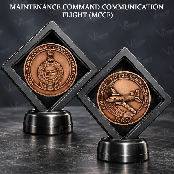 Maintenance_Command_Communication_Flight_(MCCF)_Commemorative_Medallion_Set_with_Premium_Display_Stands_–_Indian_Air_Force_Military_Gift