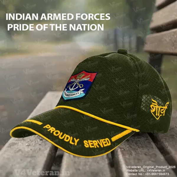 Indian_Armed_Forces-Proudly_Served_(Olive_Green)_Veterans_Baseball_Cap