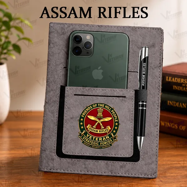 Legacy_Assam_Rifles_(Veteran)_Office_Notebook_with_Phone–Card_Pocket_&_Elastic_Pen_Loop-Grey