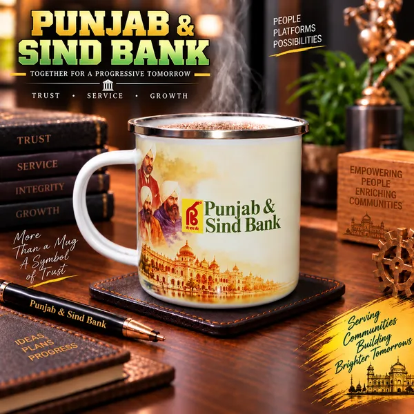 Punjab_&_Sind_Bank_Steel_Mug