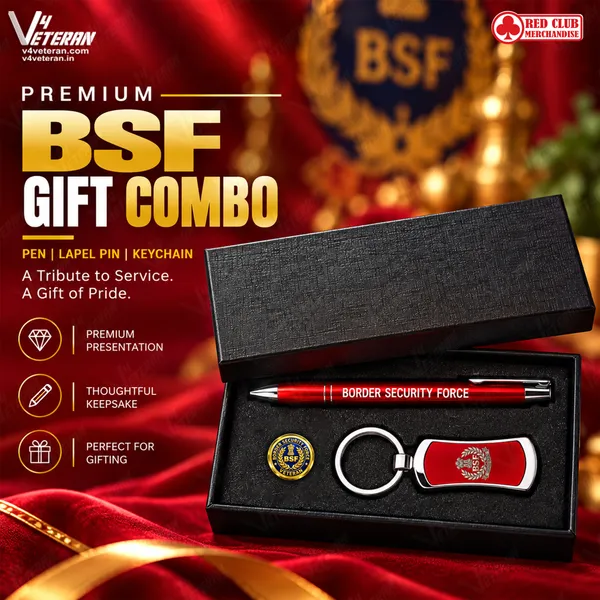 BSF_Veteran_Premium_Gift_Set_–_Red_&_Silver_Pen,_BSF_Keychain_&_Veteran_Lapel_Pin_with_Premium_Black_Gift_Box