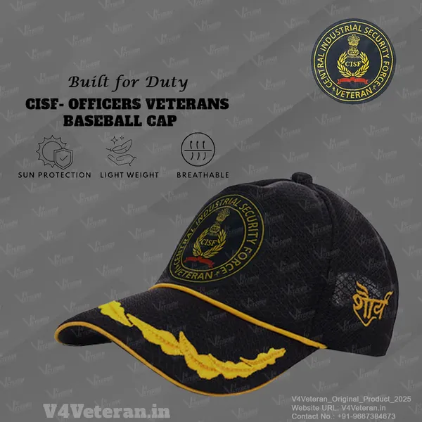 CISF_Officers'_(Black)_Veterans_Baseball_Cap