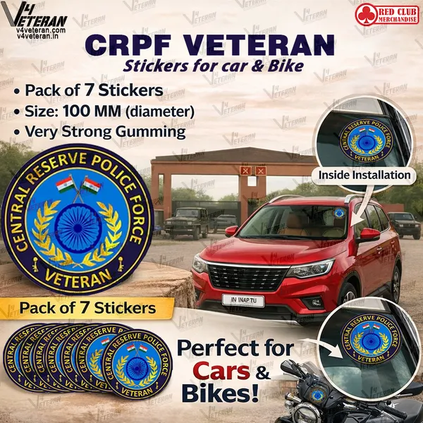 CRPF_Veteran_Car_&_Bike_Stickers_–_4_Inside_Glass_for_Cars_+_3_Back_Gumming_for_2-Wheelers_(7_pcs)