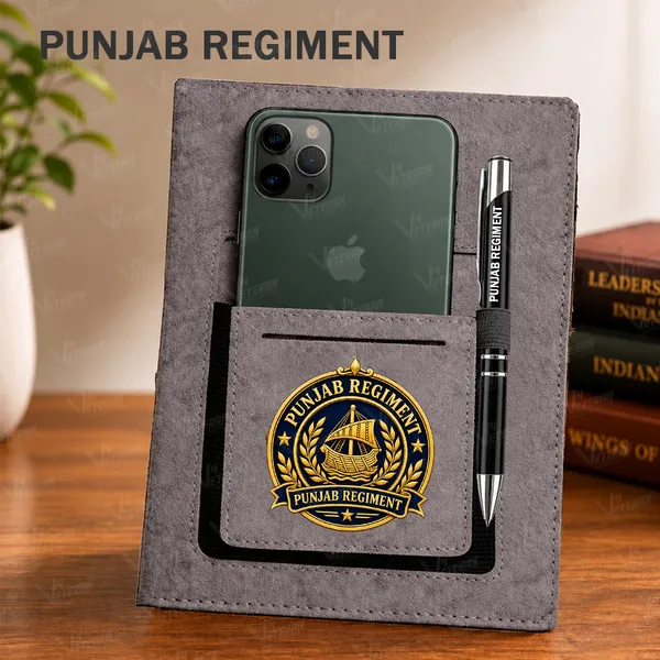 Classic_Punjab_Regiment_Office_Notebook_with_Phone–Card_Pocket_&_Elastic_Pen_Loop