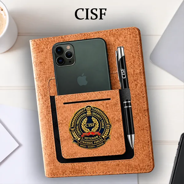 Legacy_CISF_(Veteran)_Office_Notebook_with_Phone–Card_Pocket_&_Elastic_Pen_Loop_(cork)