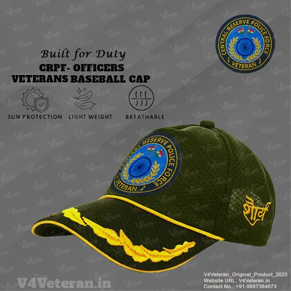 CRPF_Officers'_(Olive_Green)_Veterans_Baseball_Cap