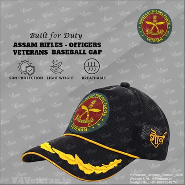 Assam_Rifles_Officers'_(Black)_Veterans_Baseball_Cap
