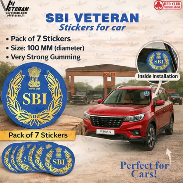 SBI_Veteran_Windshield_Front_Gumming_Vinyl_Stickers/Decals_for_Inside_Pasting_(Pack_of_7)