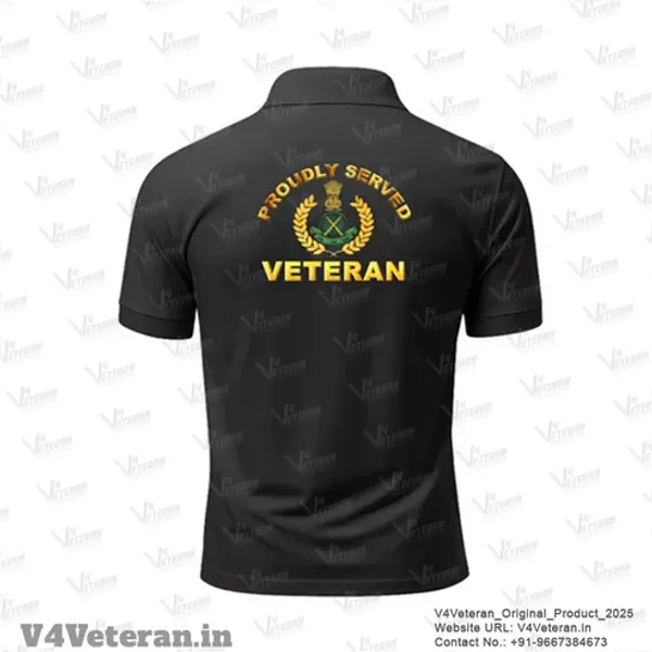 ITBP_Veteran_Proudly_Served_Black_Polo_T-Shirt