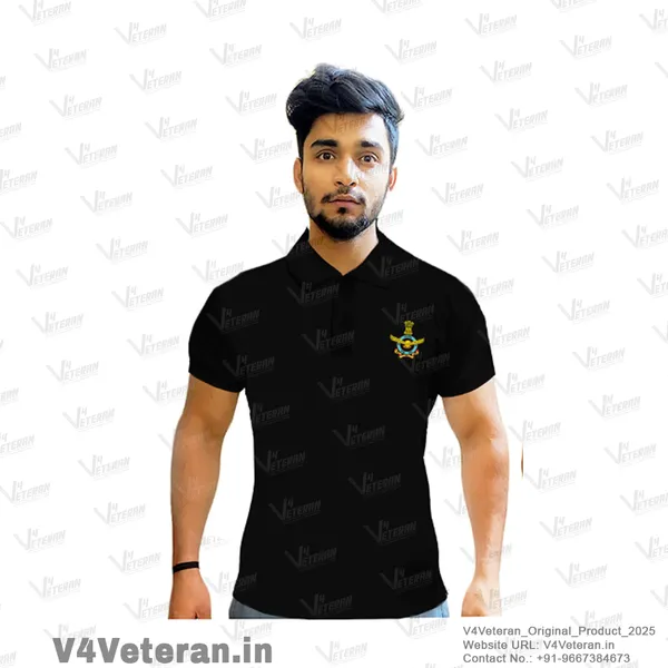T-Shirts_for_Indian_Air_Force_Veterans_(Dri-Fit_Polo,_Crest,_Black)