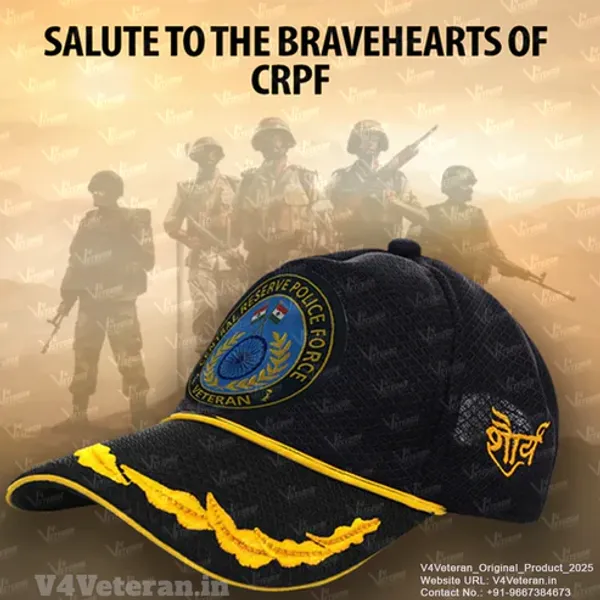 CRPF_(Black)_Officers'_Baseball_Cap_for_Veterans