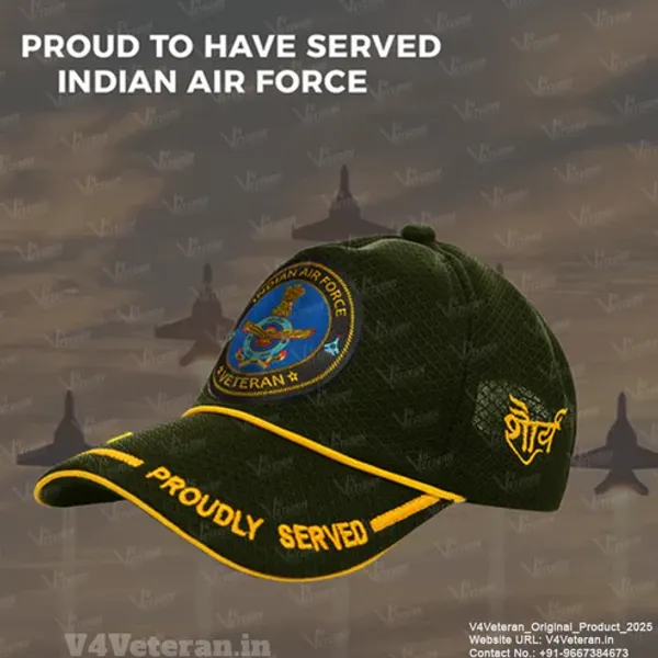 Indian_Air_force_(Olive_Green)_Proudly_Served_Baseball_Cap_for_Veterans