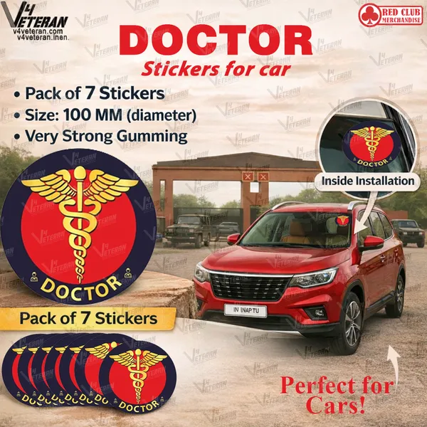 Doctor_Veteran_Windshield_Front_Gumming_Vinyl_Stickers/Decals_for_Inside_Pasting_(Pack_of_7)