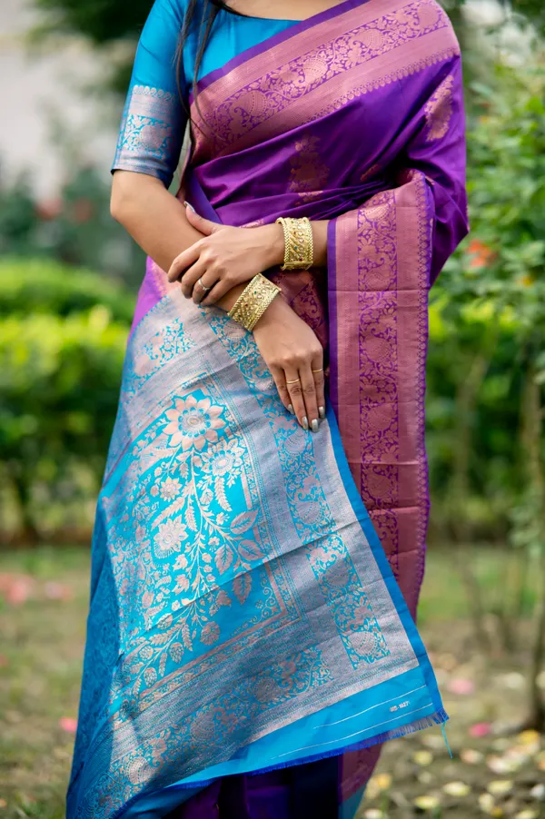Purple_Banarasi_Silk_Saree_With_Blouse_Piece_For_Women