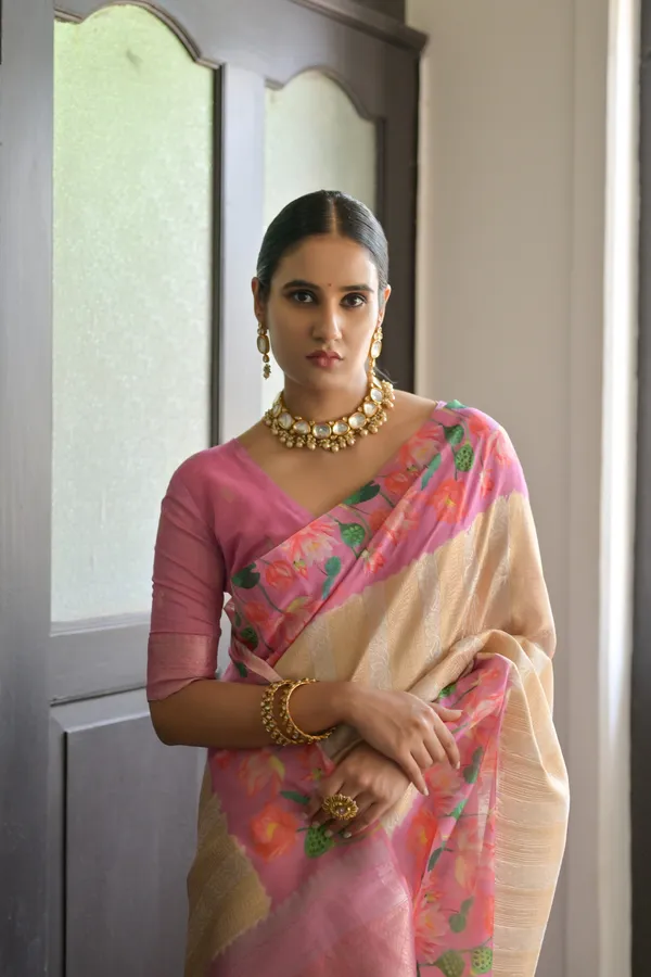 Pink_Banarasi_Silk_Saree_With_Blouse_Piece_For_Women