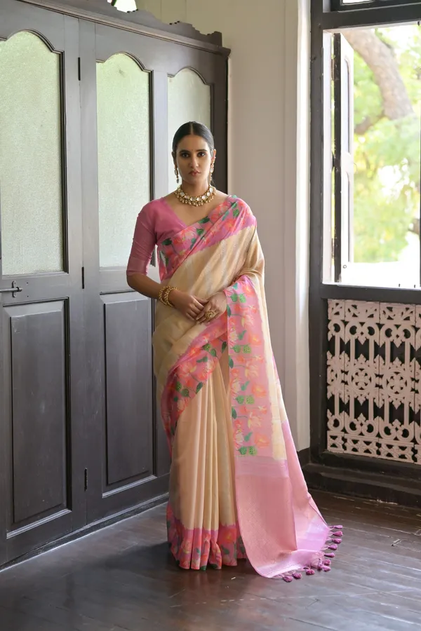 Pink_Banarasi_Silk_Saree_With_Blouse_Piece_For_Women