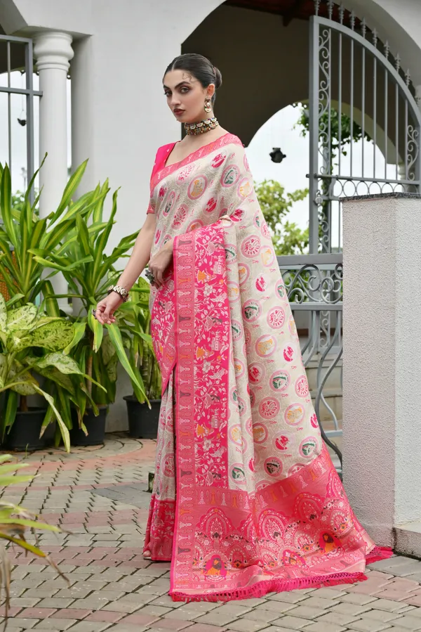 Meenakari_Thread_Woven_Banarasi_Silk_Patola_Saree_with_Blouse
