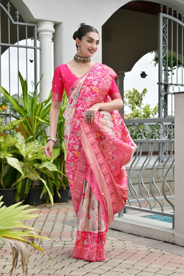 Meenakari_Thread_Woven_Banarasi_Silk_Patola_Saree_with_Blouse