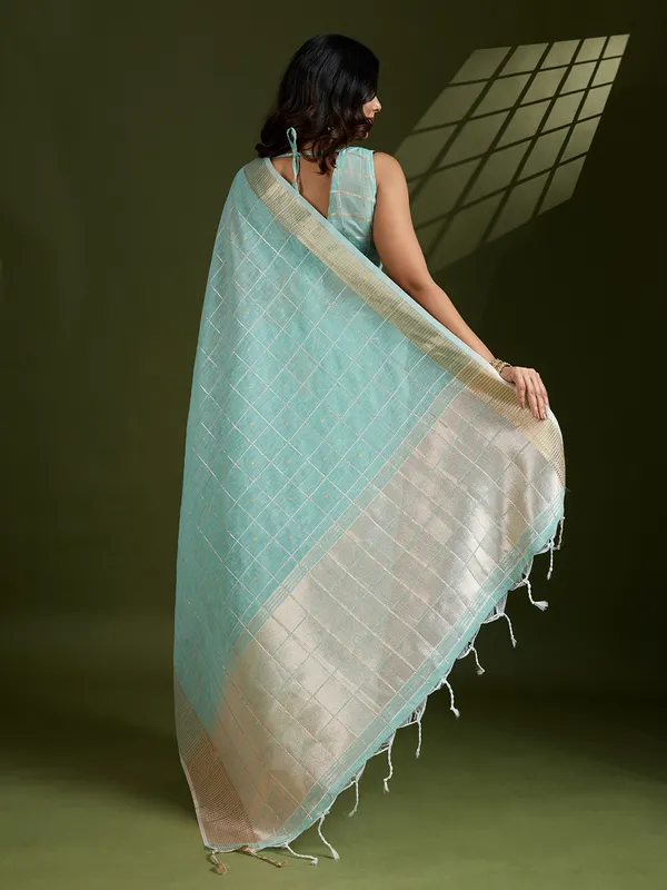 All_Over_Checks_Zari_Woven_Soft_Silk_Saree_With_Zari_Woven_Pallu