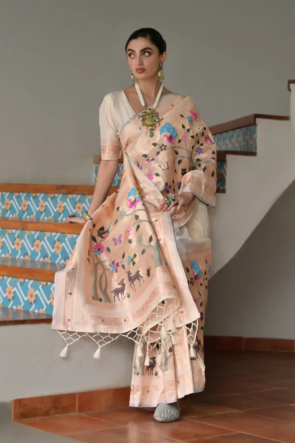 Meenakari_Weaves_with_Pure_Zari_woven_Big_Border_Paithani_Silk_Saree_with_Blouse