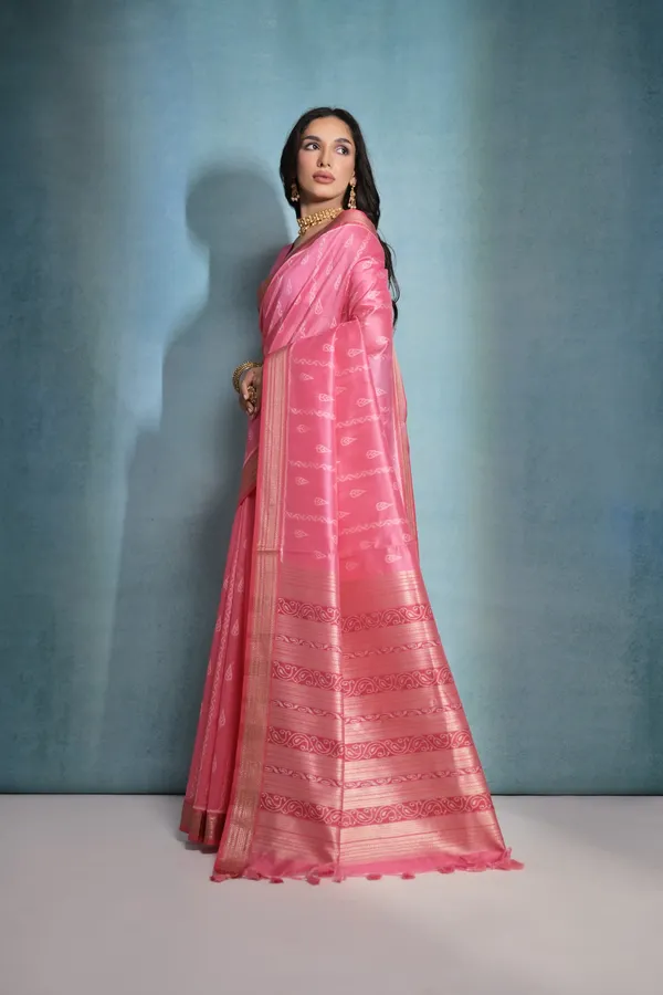 Vibrant_Pink_Raw_Silk_Saree_With_Blouse_Piece_For_Women