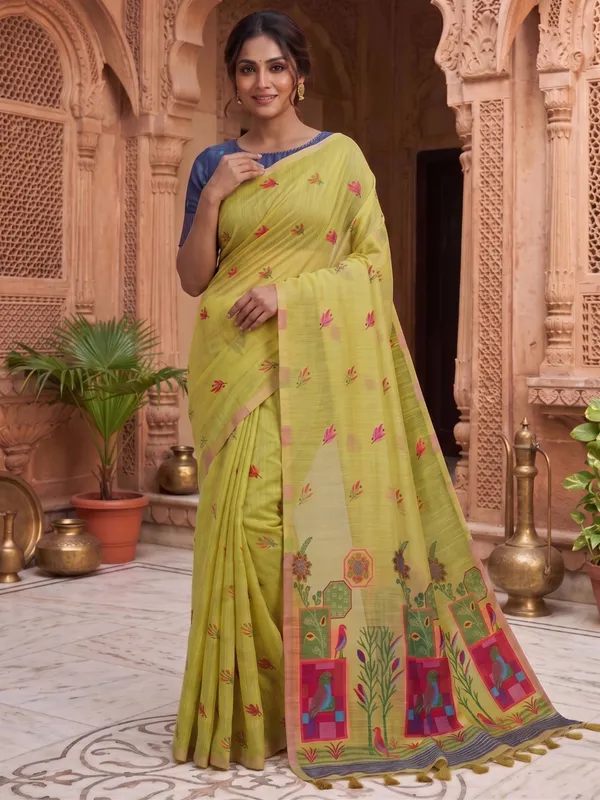 Floral_Weaving_Pure_Chanderi_Cotton_Saree