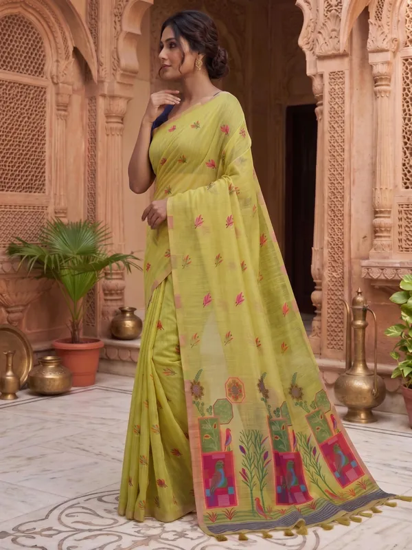 Floral_Weaving_Pure_Chanderi_Cotton_Saree