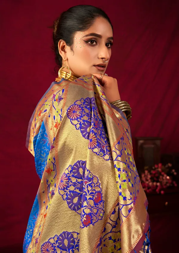 Royal_Blue_Paithani_Silk_Saree_With_Blouse_Piece_For_Women