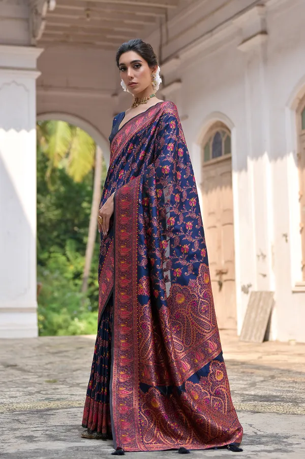 Navy_Blue_Ethnic_Motifs_Thread_Woven_Design_Zari_Border_Pashmina_Silk_Sarees