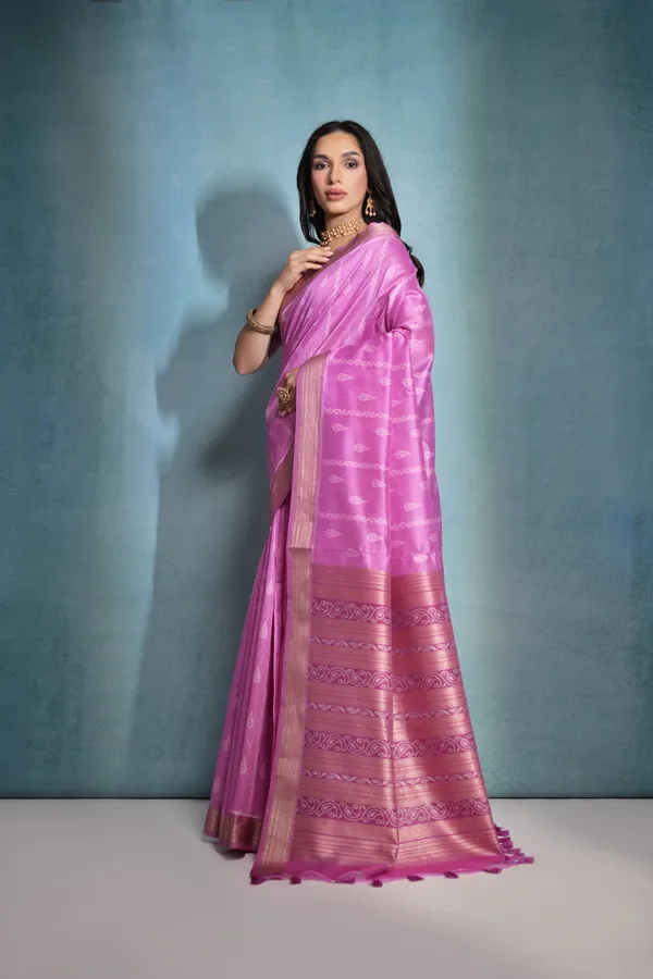 Pink_Raw_Silk_Saree_With_Blouse_Piece_For_Women