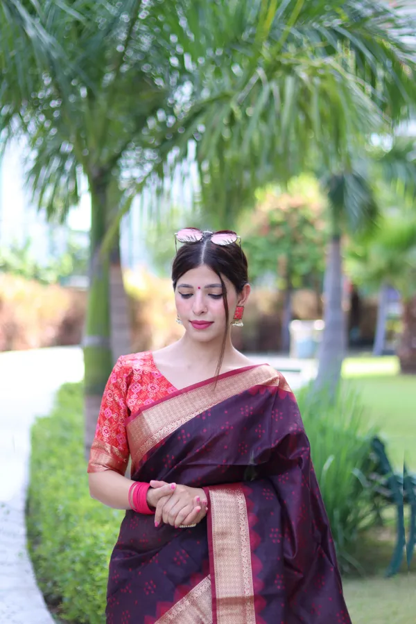 Black_Raw_Silk_Saree_With_Blouse_Piece_For_Women