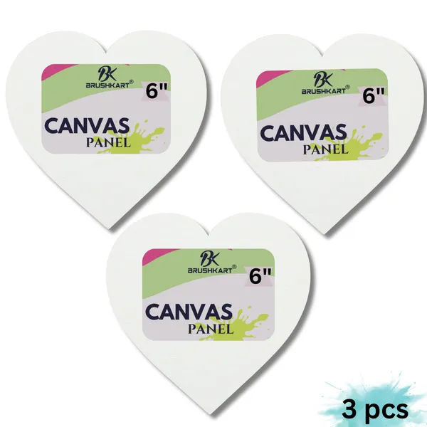 Pack_Of_3__CANVAS_on_4mm_MDF_Board__Heart_Shape_Set_Diy_Art