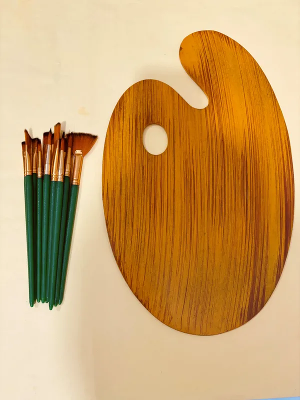 Mix_Green_Crystal_Handles_Brushes_with_Wooden_Palette,_Lightweight_&_Sturdy_Brushes__(Pack_Of_15)