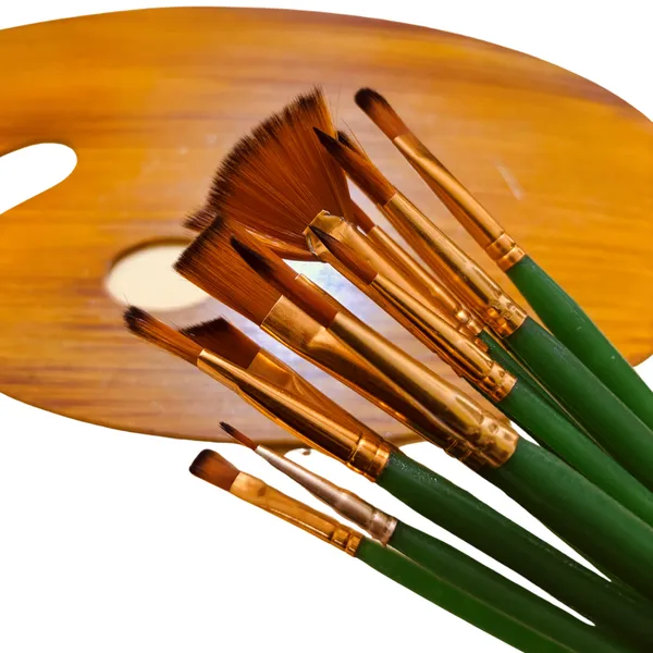 Mix_Green_Crystal_Handles_Brushes_with_Wooden_Palette,_Lightweight_&_Sturdy_Brushes__(Pack_Of_15)