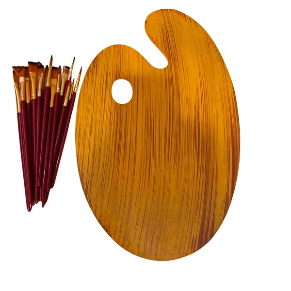 Mix_Red_Crystal_Handles_Brushes_with_Wooden_Color_Palette,_Lightweight_&_Sturdy_Brush_Mix_Red_Set_Paint_Tray_(Pack_Of_15)
