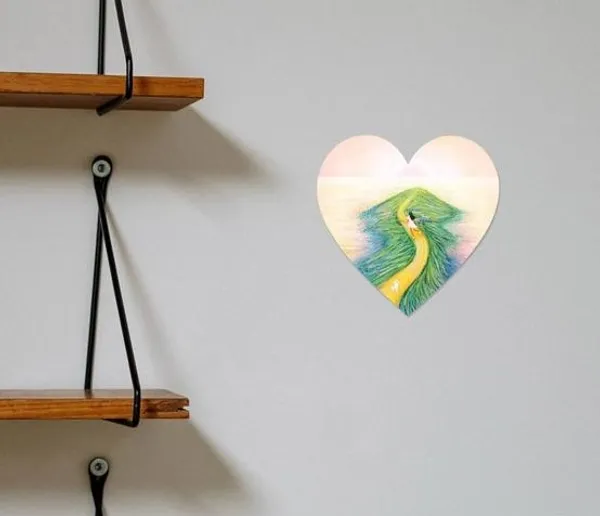 Pack_Of_3__CANVAS_on_4mm_MDF_Board__Heart_Shape_Set_Diy_Art