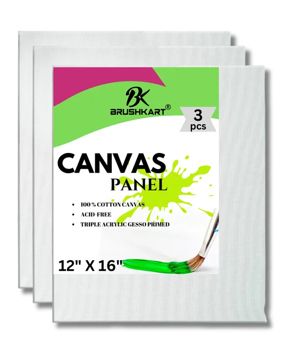 Pack_Of_3__CANVAS_on_4mm_MDF_Board_Compatible_With_Acrylics,_Oils,_Gouache,_Poster_Colors,_Mixed_Media_Canvas_Rectangle_12_X_16_Set_Studio_Art