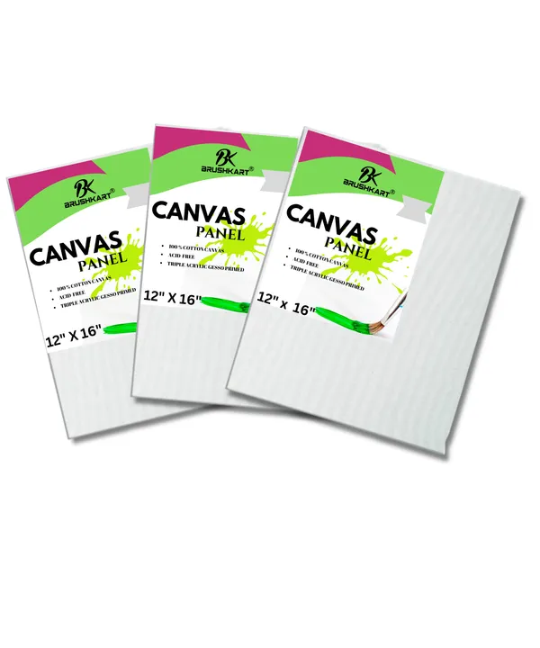 Pack_Of_3__CANVAS_on_4mm_MDF_Board_Compatible_With_Acrylics,_Oils,_Gouache,_Poster_Colors,_Mixed_Media_Canvas_Rectangle_12_X_16_Set_Studio_Art